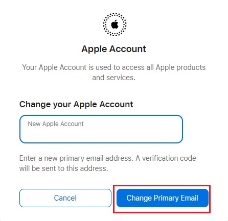 add new primary address in apple account