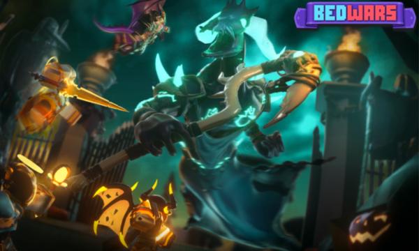 BedWars Roblox seasonal combat art for the new kit and Battle Pass preview