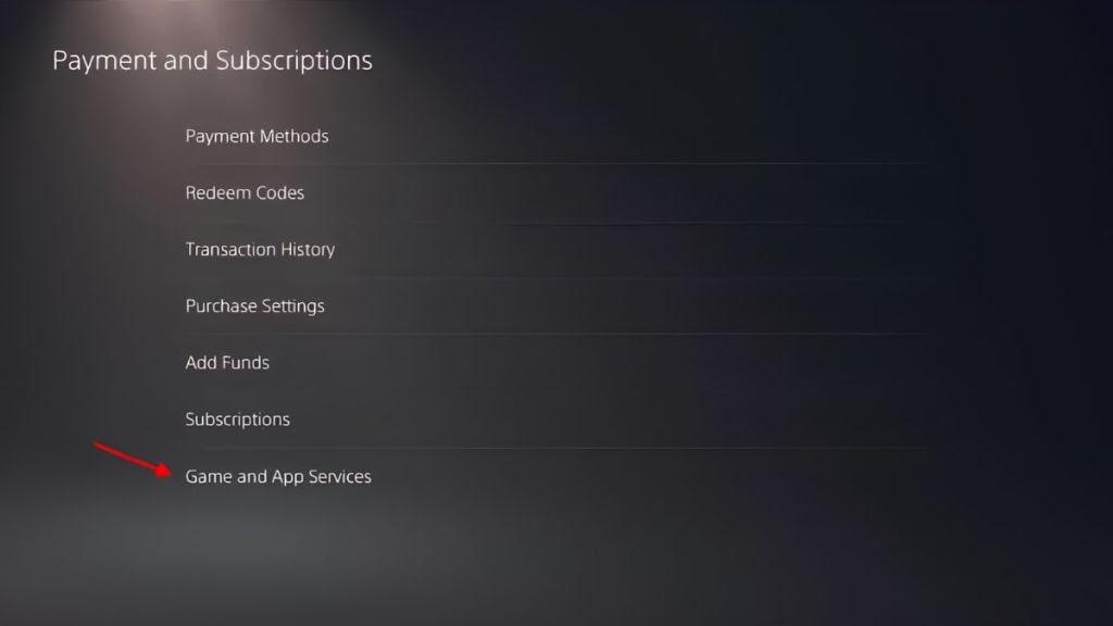 Games and App Services for Fortnite Crew in the PlayStation 5 Settings