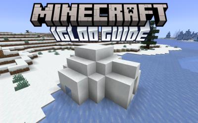 Naturally generated igloo on the side of the frozen river in Minecraft