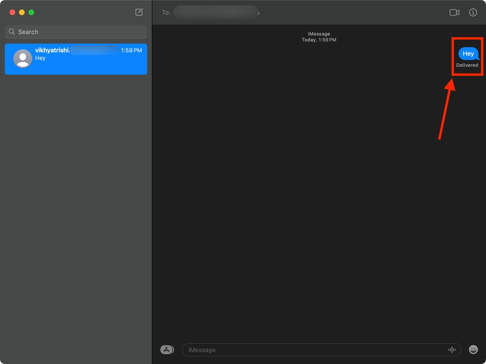 iMessage conversation on Mac