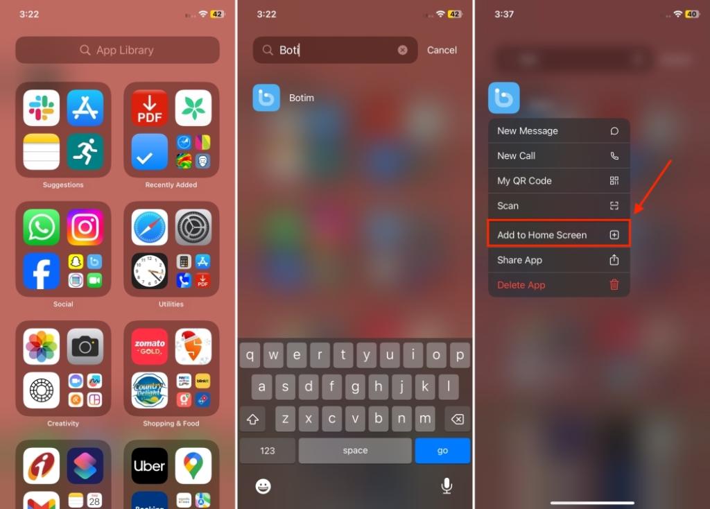 Find an app in the App Library