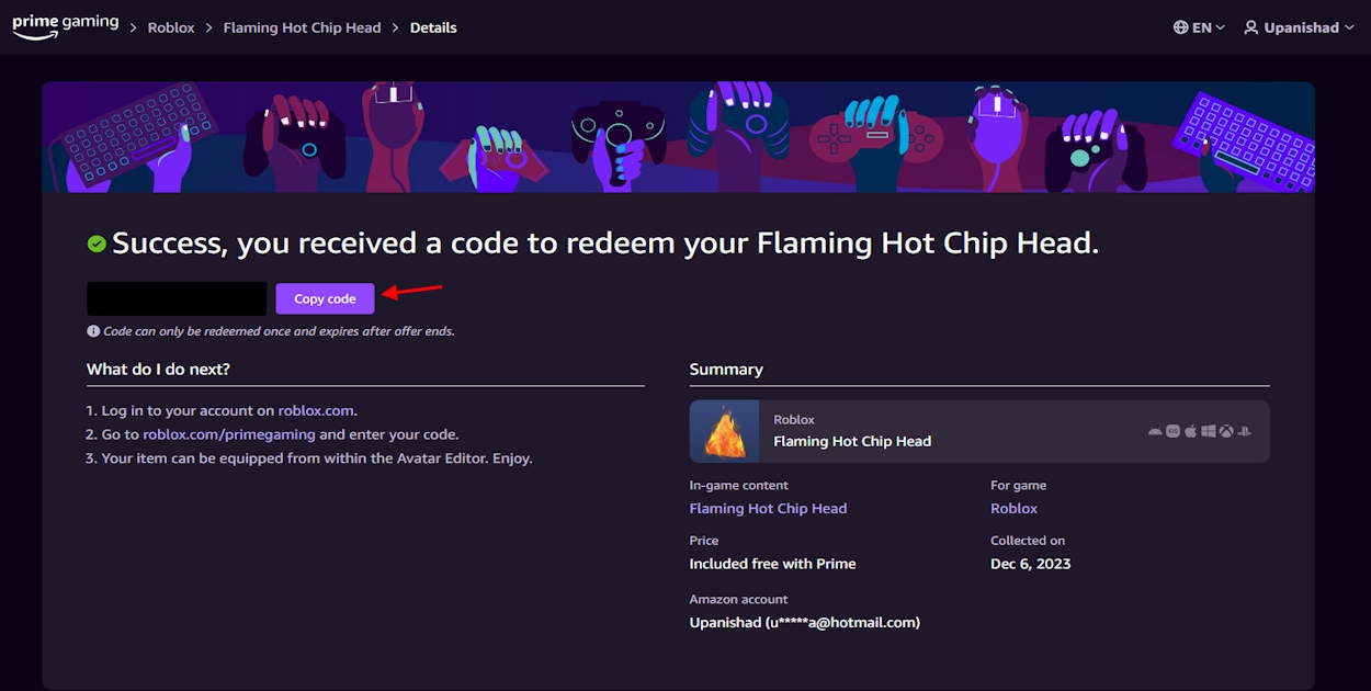 How To Claim Roblox Prime Gaming Rewards August 2024 Beebom Reward Code In Prime Gaming Page December 
