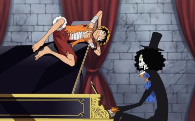 Luffy and Brook in anime