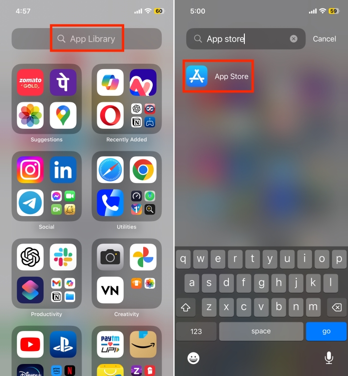 App Store in App Library