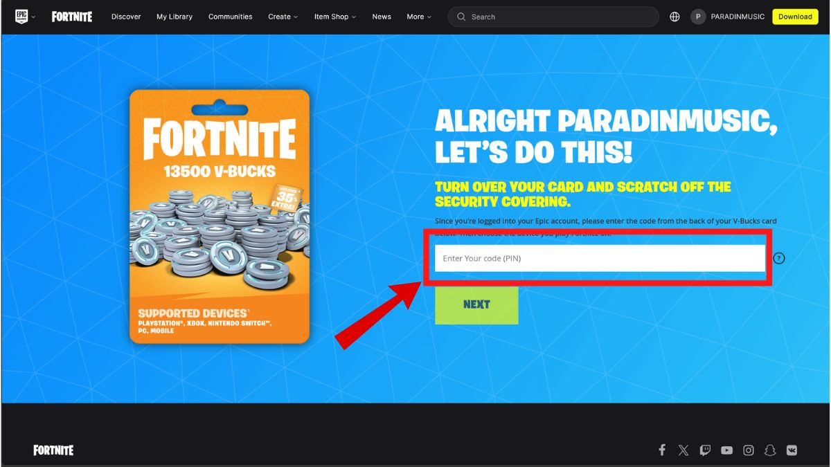 How to Redeem Fortnite V-Bucks Card on PC