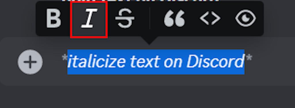 Italicize text on Discord web