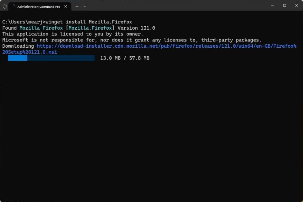 install apps using winget