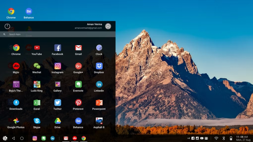 PrimeOS Android Operating system with start menu