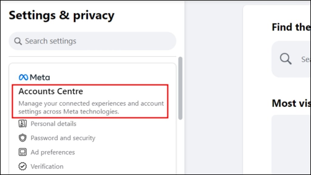 Go to Accounts Center to change username