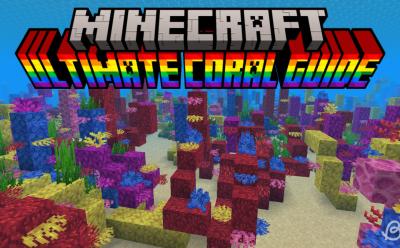 Large coral reef in a warm ocean in Minecraft