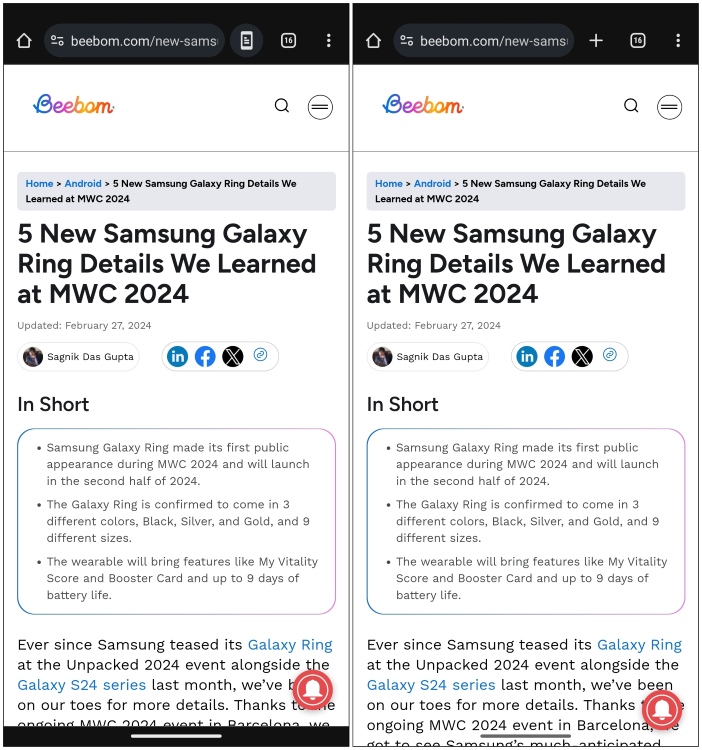 Navigation bar transparency Chrome flag