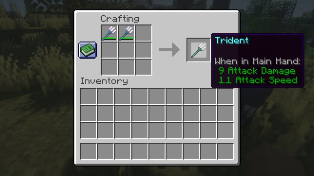 Repair Trident in Minecraft using Crafting Table