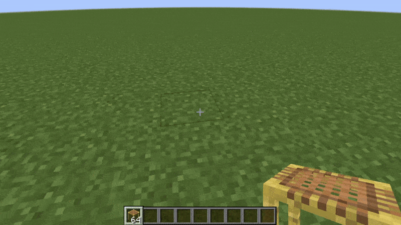 Placing scaffolding while holding the sneak button