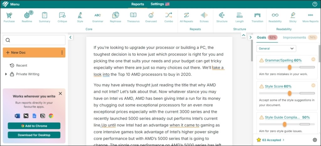Best Alternatives for Grammarly ProWritingAid