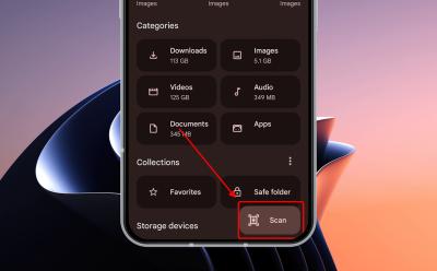 Scan documents with Files by Google Android app