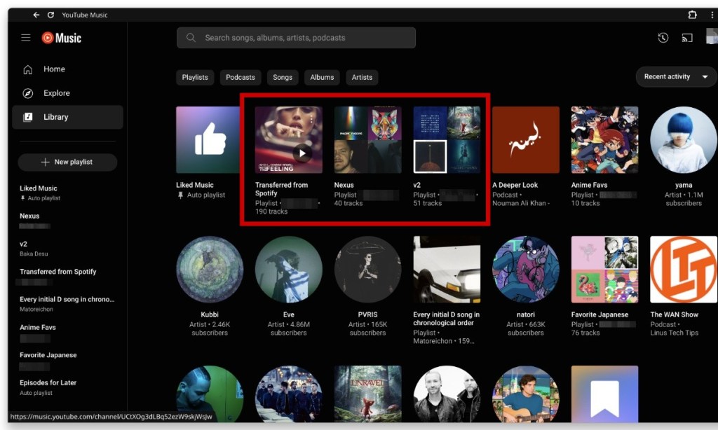 Transferred Playlist - Transfer Playlists from Spotify to Youtube music