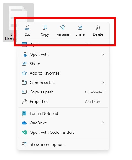 context menu label in windows 11 24h2