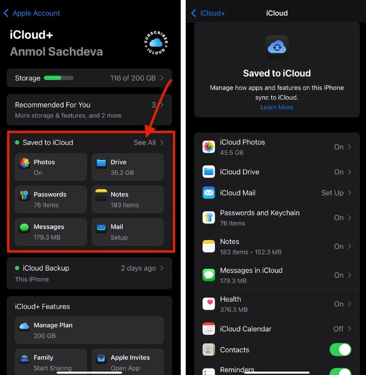 iCloud Sync iPhone