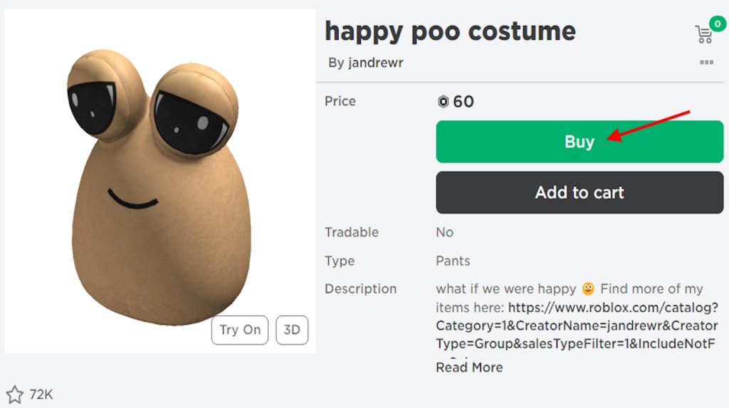 Buy donation item to give Robux to people
