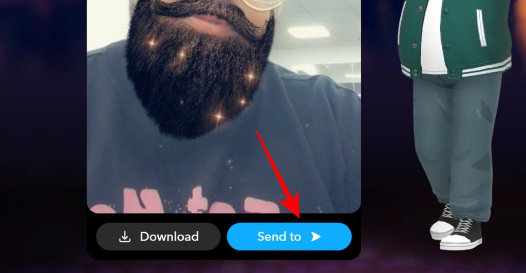 Click on the Send to option after clicking the Snap