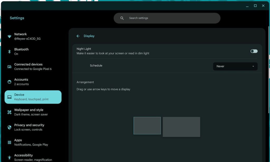 Connect an external display to fix Chromebook screen flickering