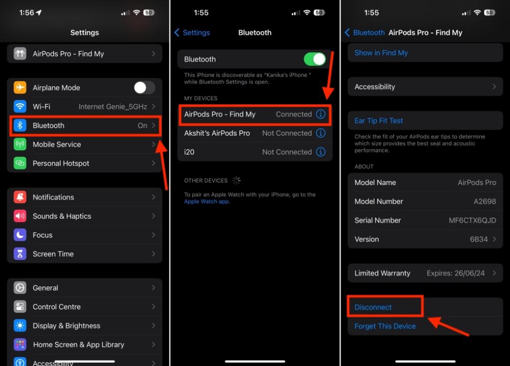 Disconnect your Bluetooth devices