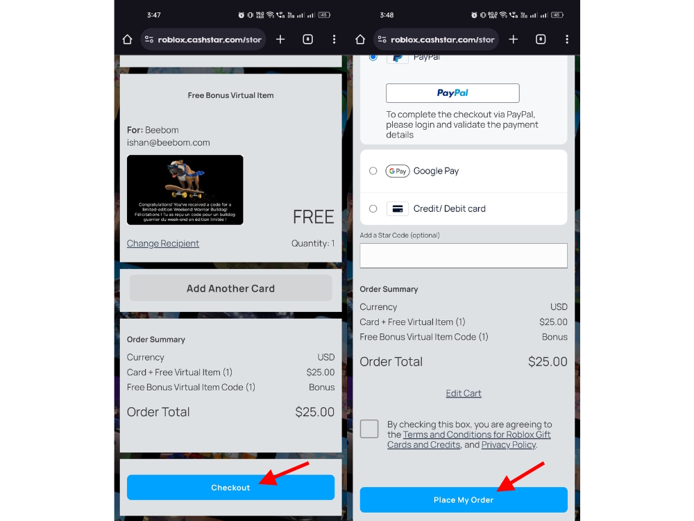 How To Give Robux To Friends In Roblox Beebom Go To Checkout And Select Payout Method 