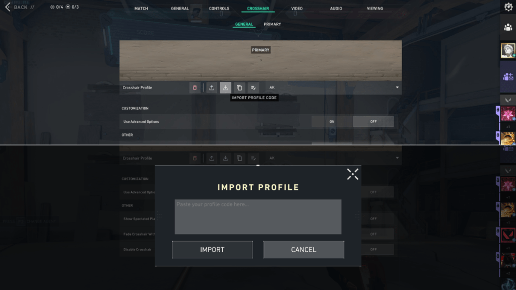 Importing Valorant Crosshair Codes