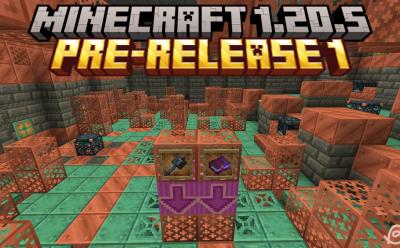 Brand new trial chambers room with the mace and wind burst enchanted book in item frames in Minecraft 1.20.5 Pre Release 1
