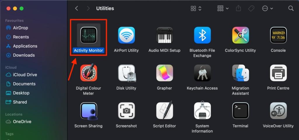 Open Activity Monitor on Mac