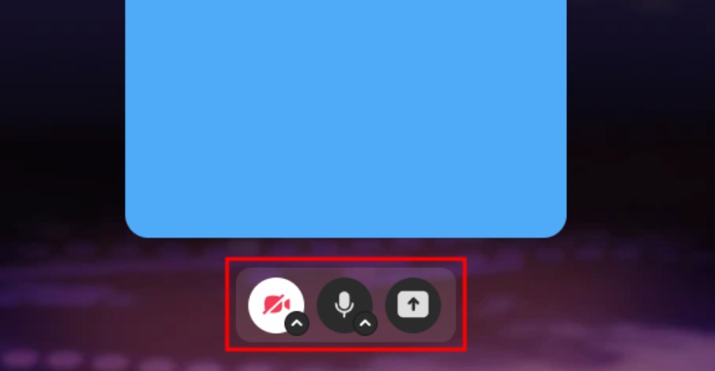 Toggle Mic, video or share screen on Snapchat Web