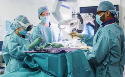 Apple Vision Pro being used in Cromwell Hospital