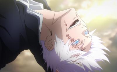 Gojo floating in the sky