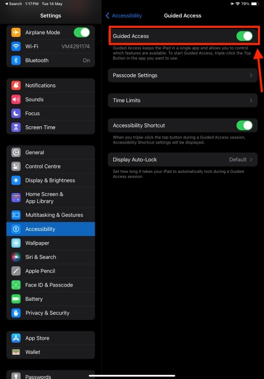 Guided Access Settings