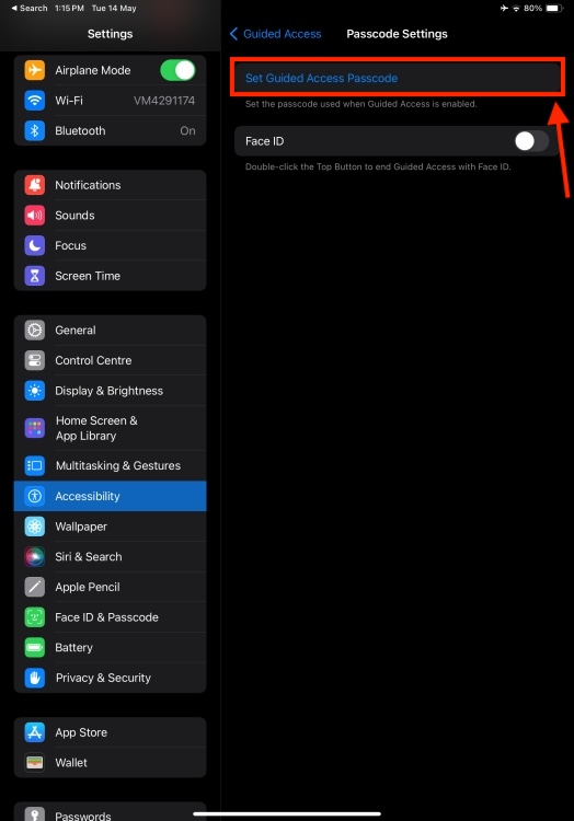 Set Guided Access Passcode