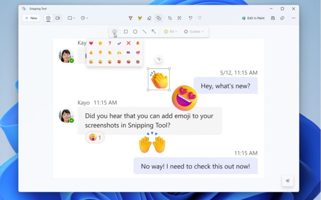 Windows 11 Snipping Tool Emoji