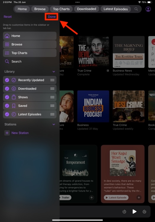 Customizable Tab Bar in iPadOS 18