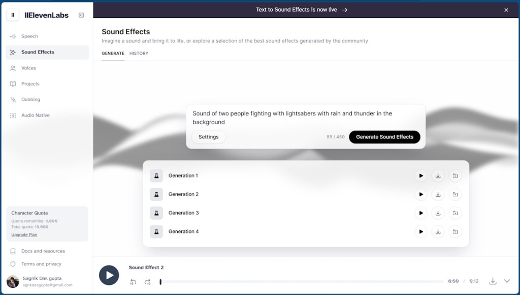 elevenlabs ai sound effects