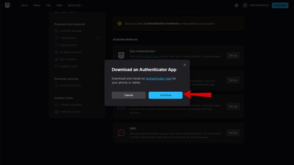 How to enable Fortnite 2FA Authenticator App
