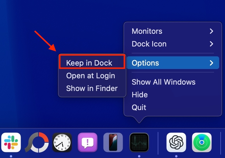 Add Activity Monitor to Dock