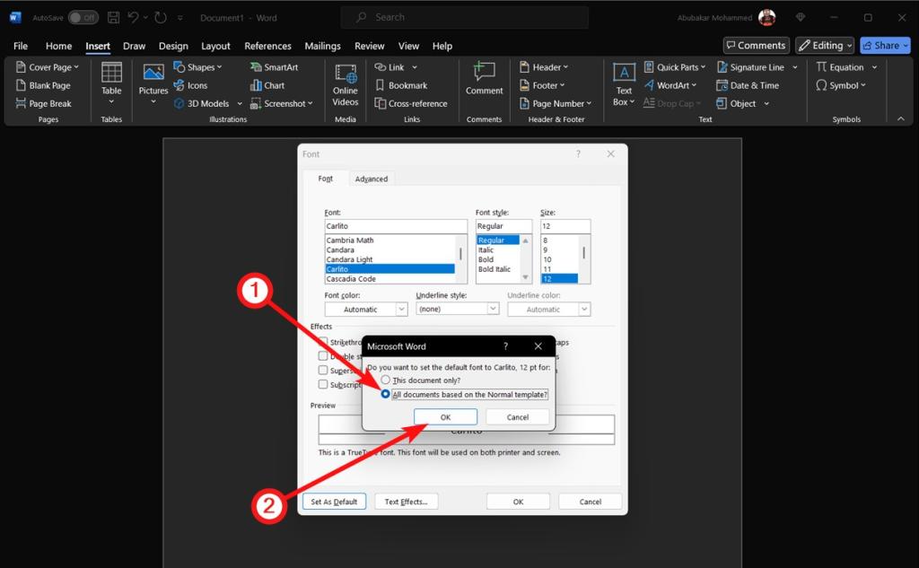 How to Change Default Font Style in Microsoft Word | Beebom