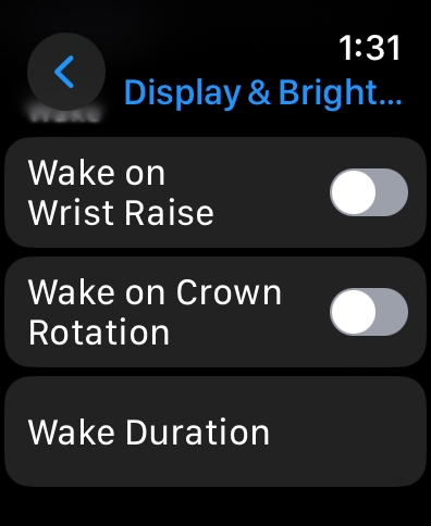 Disable Wake on Wrist Raise