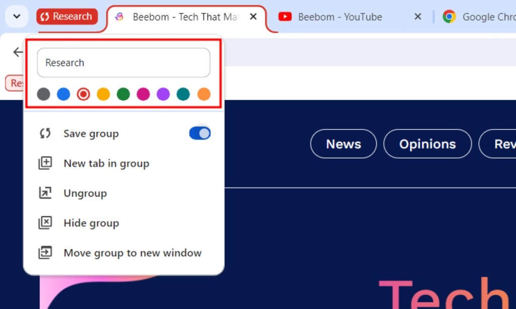 Edit Saved Group Tabs