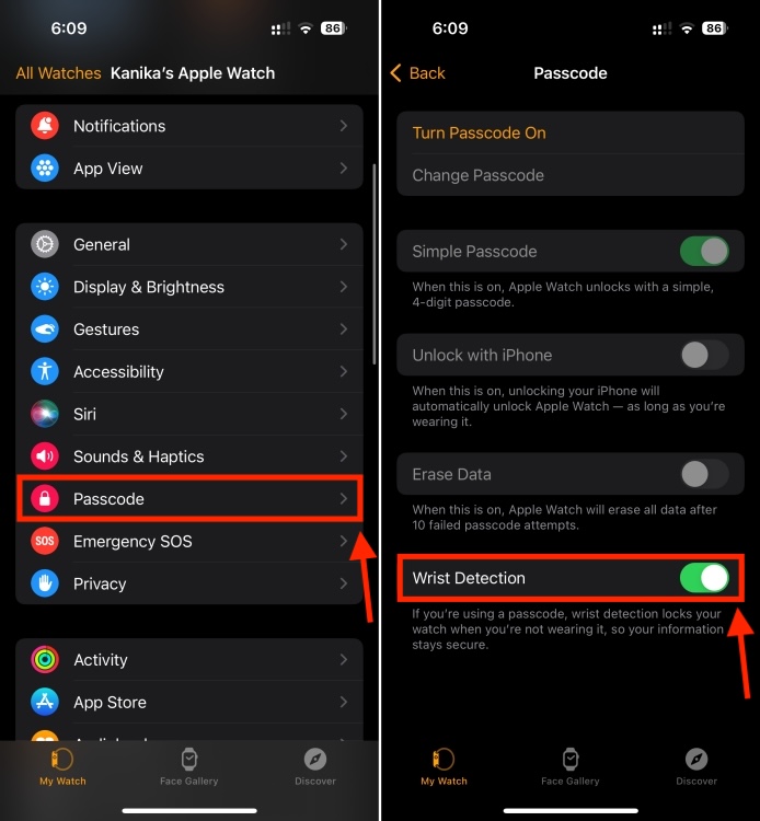 Enable Wrist Detection on iPhone