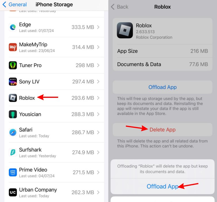 Clear Roblox Cache iOS