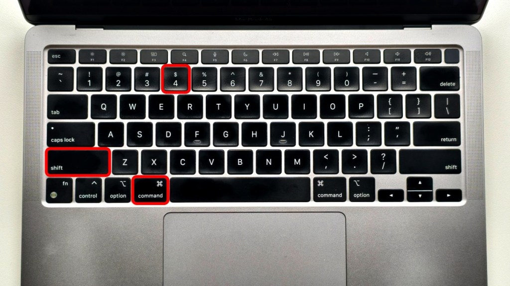 Keyboard shortcut to take partial screenshot on MacBook