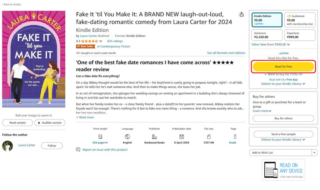 Read for Free Prime Reading Amazon Web