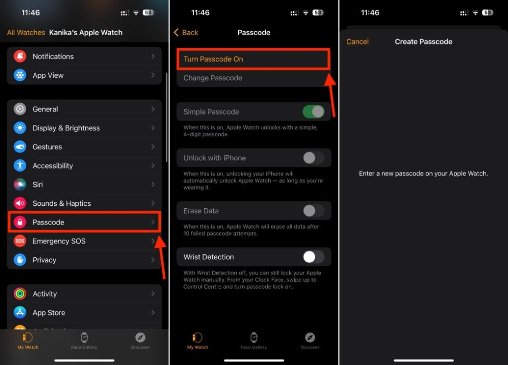 Set Apple Watch Passcode from iPhone