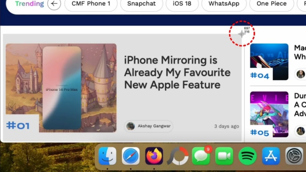 Take a partial screenshot on Mac with keyboard shortcut